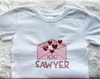 Embroidered Valentines Love Letter Shirt