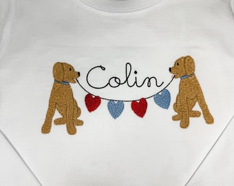 Boys Embroidered Dog Valentine Shirt