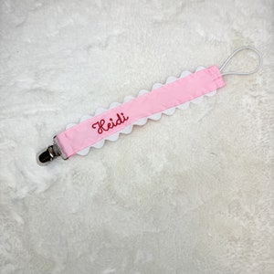 Monogrammed Pacifier Clip Embroidered Name, Baby Pacifier Clip image 2