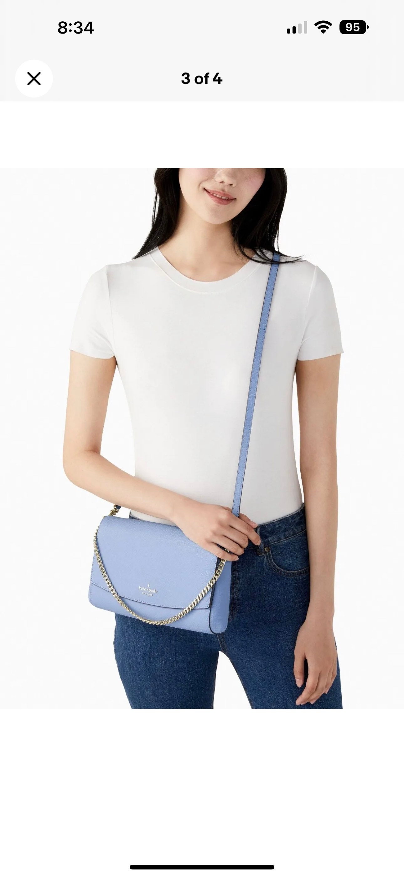 Kate Spade Greer Chain Crossbody Pale Blue Saffiano Leather -  Sweden