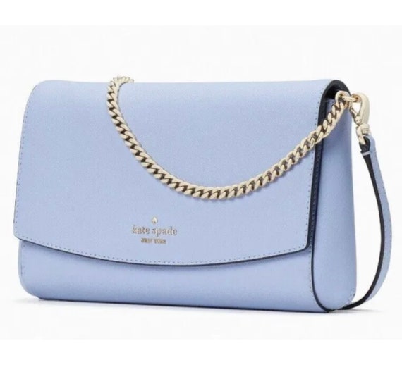 Kate Spade Greer Chain Crossbody Pale Blue Saffiano Leather 