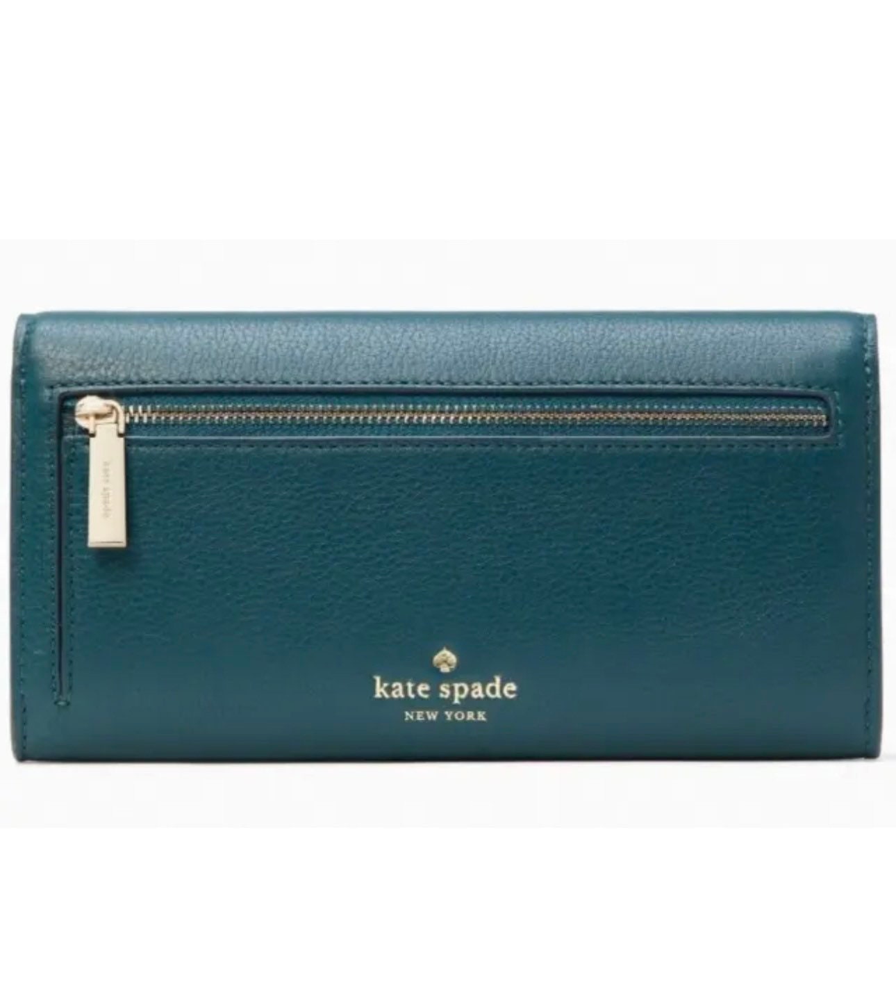 Kate Spade Marti Dark Green / Blue Leather Large Flap Wallet - Etsy