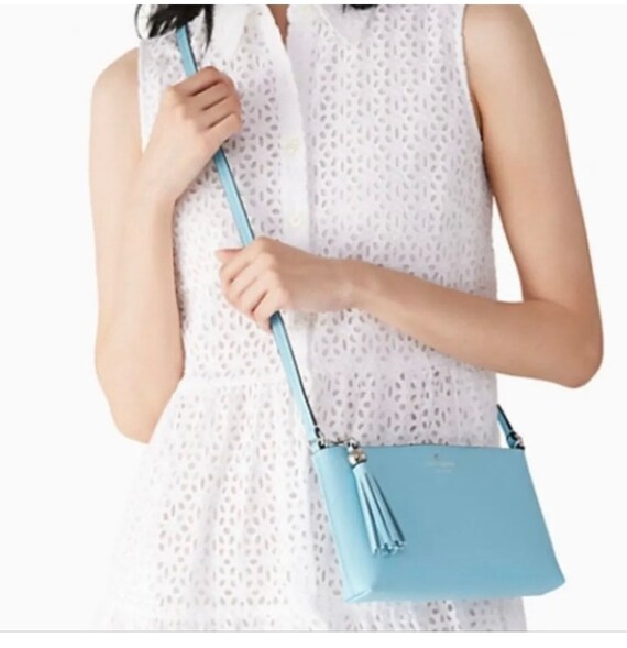 Kate Spade Ivy Street Light Blue Smooth Leather Crossbody 