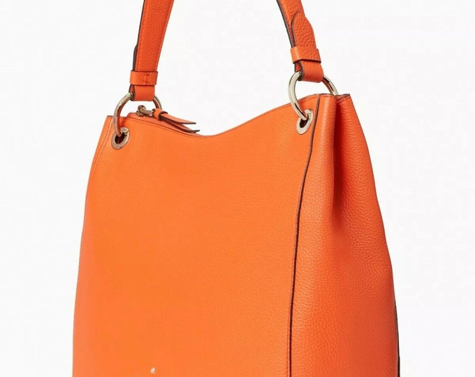 Kate Spade Kat Shoulder Bag Orange Leather Large Hobo WKR00311 NWT 429