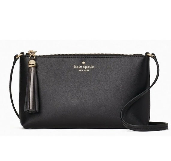 Kate Spade New York Ivy Street Amy Leather Crossbody Bag Purse in Black:  Handbags