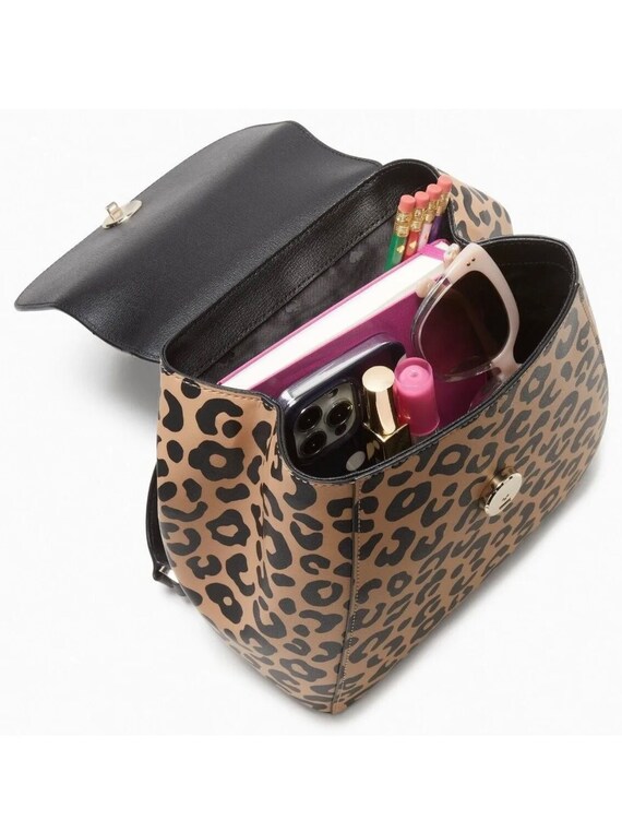 Kate Spade Adel Leopard Leather Flap Backpack K8464 Cheetah Leopardo NWT 359 FS Etsy Canada
