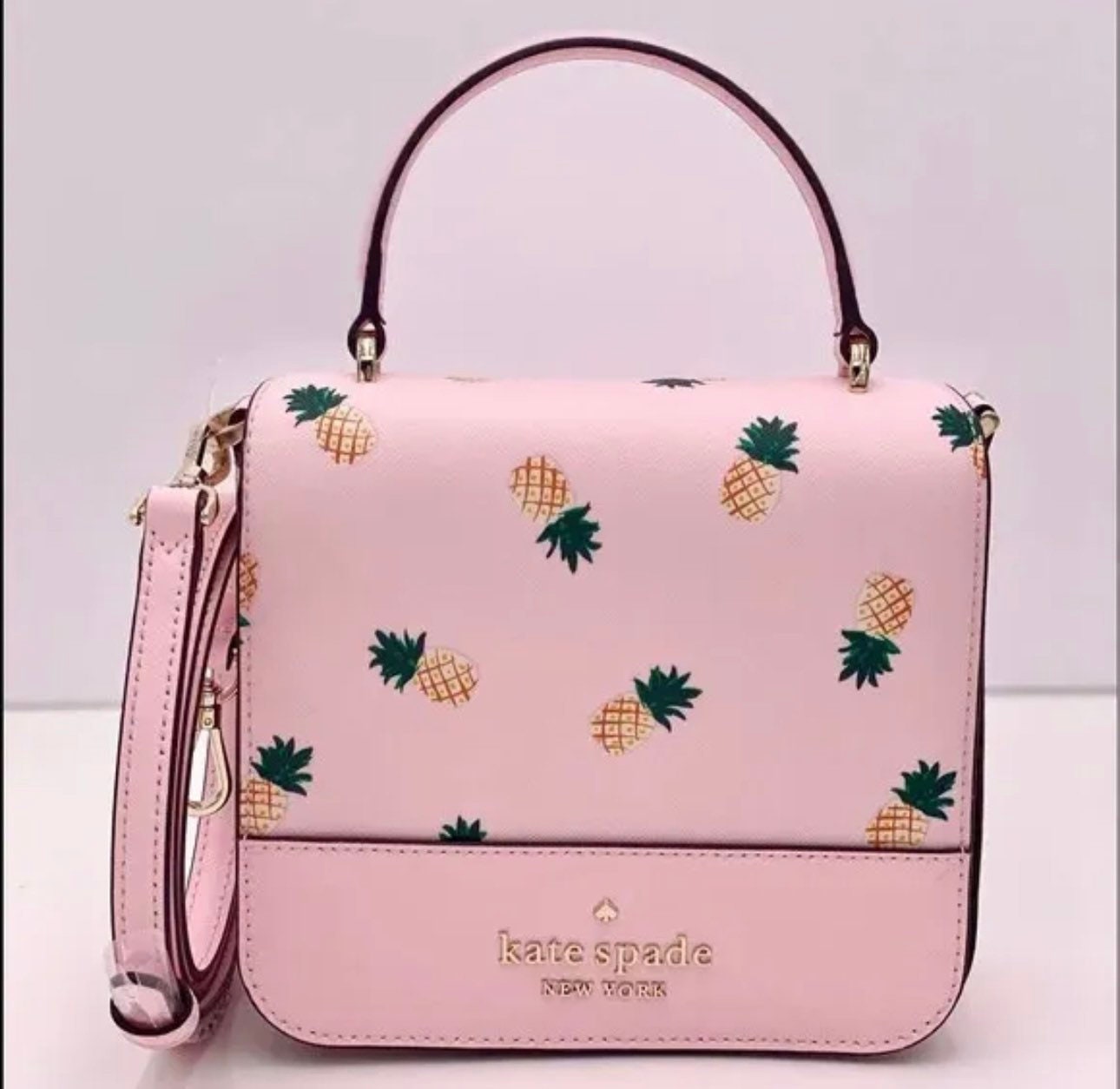 Kate Spade Croc Embossed Staci Square Crossbody Handbag In Festive Pink