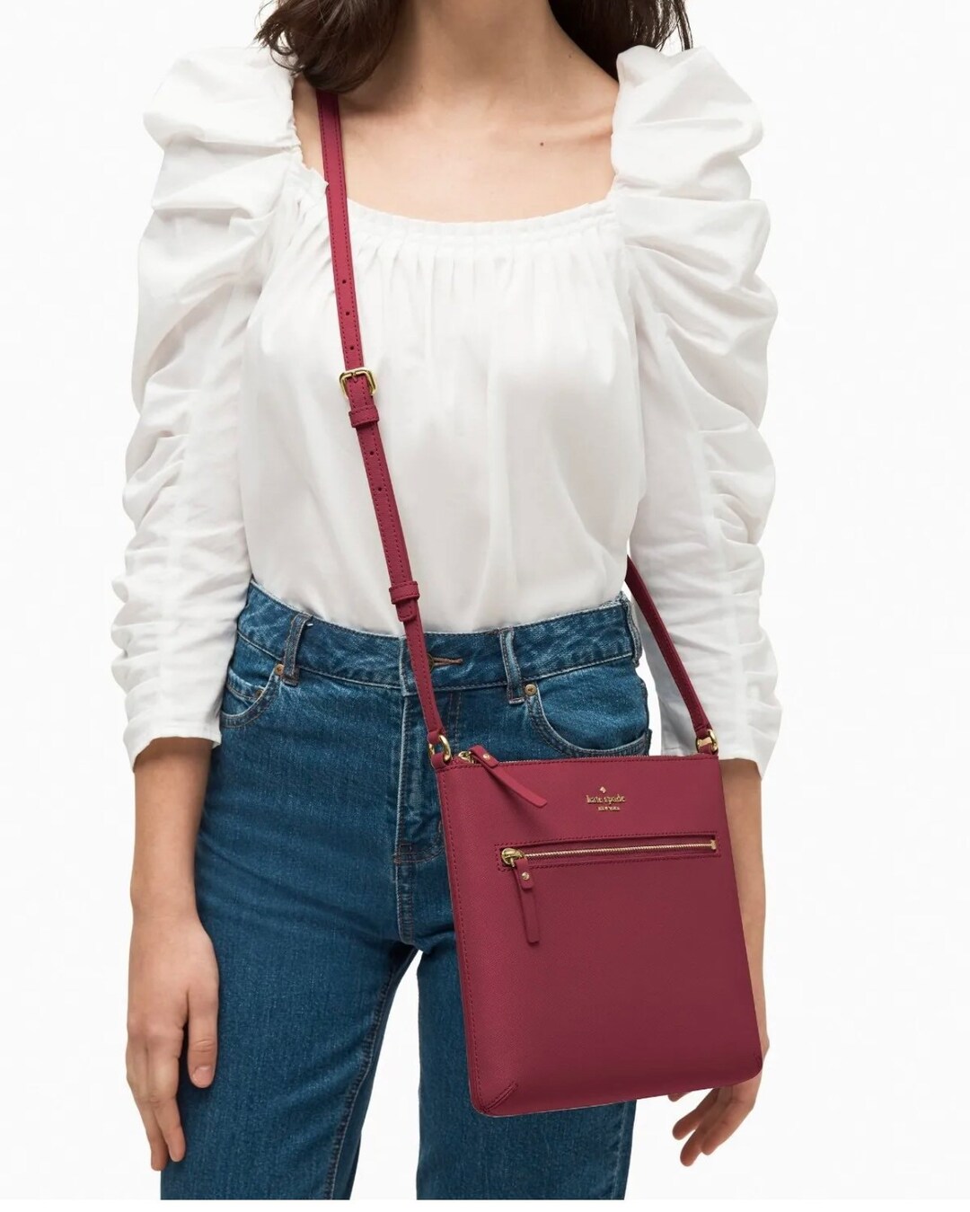 Kate Spade Laurel Way Rima Crossbody Burgundy Leather Bag Etsy