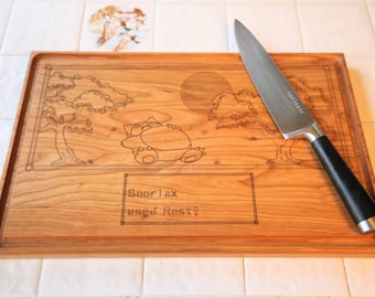 Snorlax cutting board handmade
