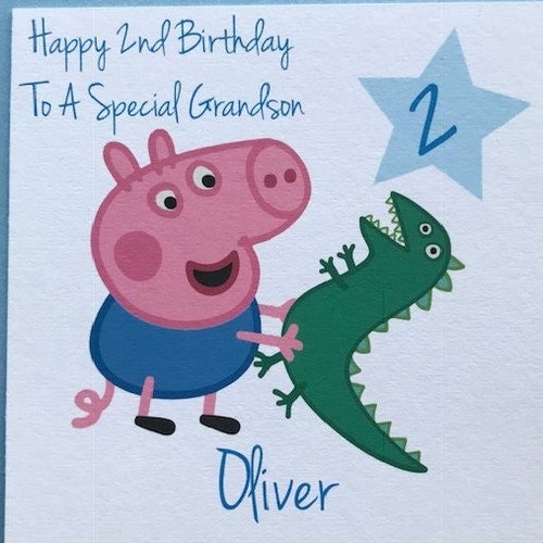 Peppa Pig Birthday Card - Etsy
