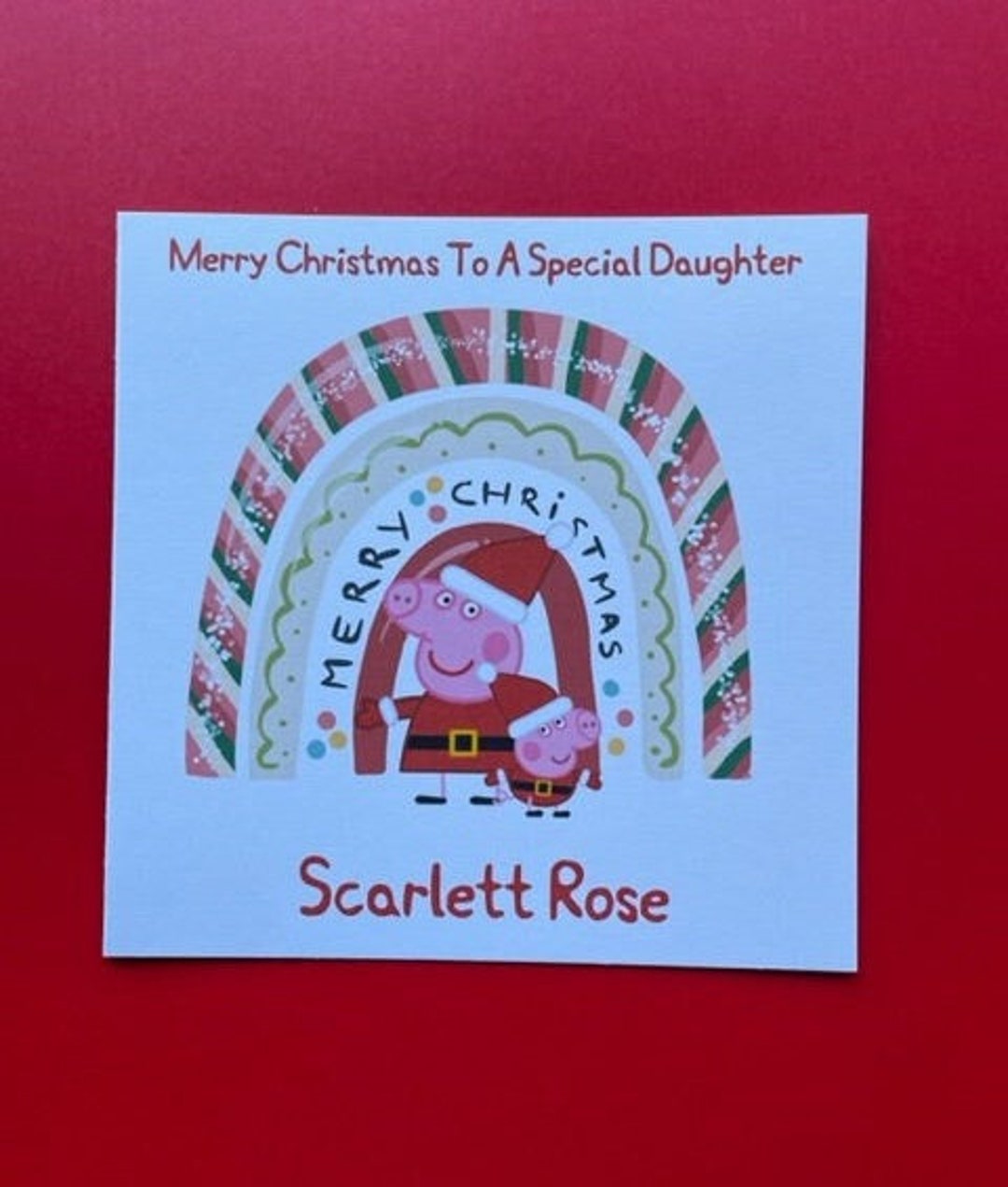 Peppa Pig Christmas Card Niece Granddaughter Daughter Etsy
