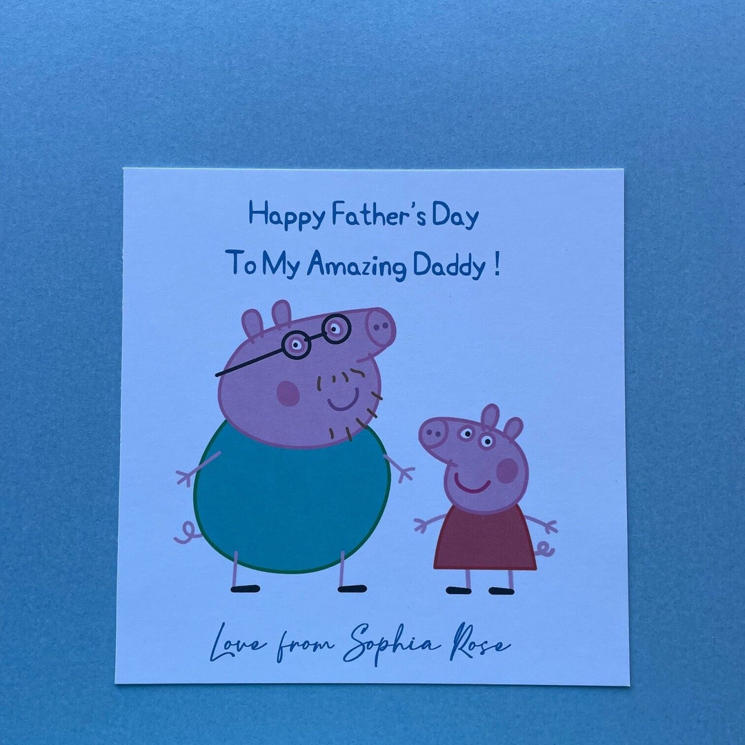 Personalised Peppa Pig Fathers Day Card George Pig Fathers - Etsy UK