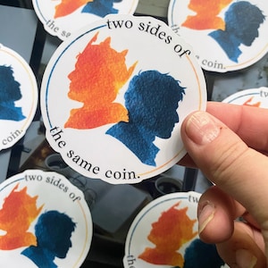 Two Sides of the Same Coin BBC Merlin and Arthur Waterproof Vinyl Sticker