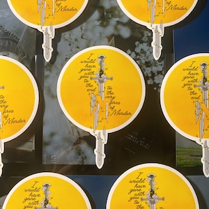 To the Very Fires of Mordor Gold Bordor Aragorn Vinyl Waterproof Sticker