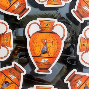 The Odyssey, Odysseus, Homer, Epic, Grecian Urn Illustration Waterproof Vinyl Sticker
