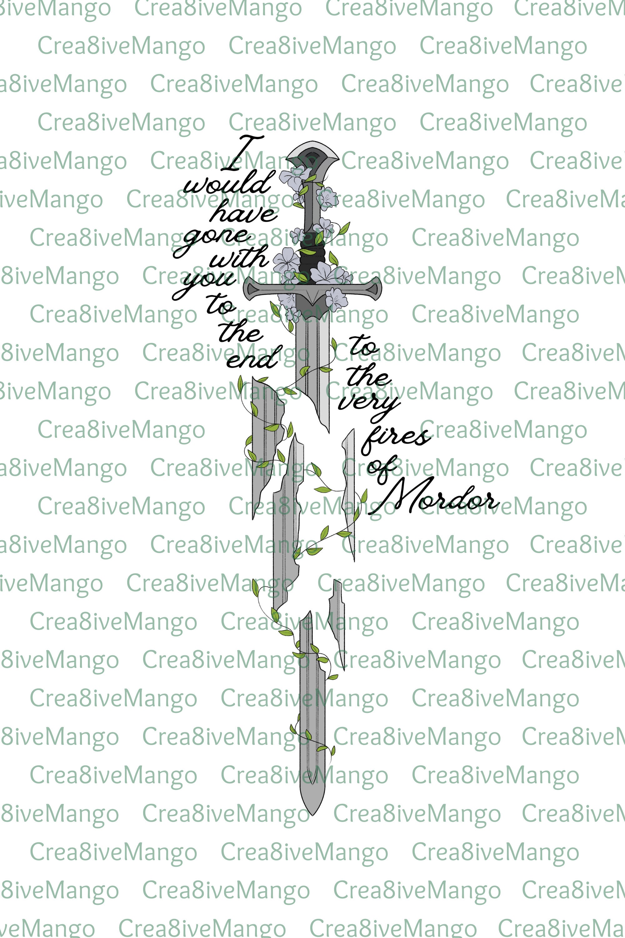 To The Very Fires Of Mordor Aragorn Lord Of The Rings Tattoo Ticket Etsy