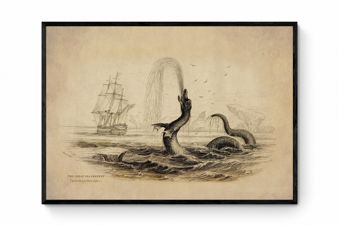 The Great Sea Serpent according To Hans Egede Print Dated 1839 the-great-sea-serpent-according-to-hans-egede-print-dated-1839