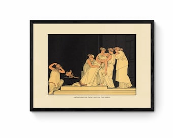 Andromache fainting on the Wall Print - Antique Reproduction - Ulysses - Greece - Classics - Available Framed