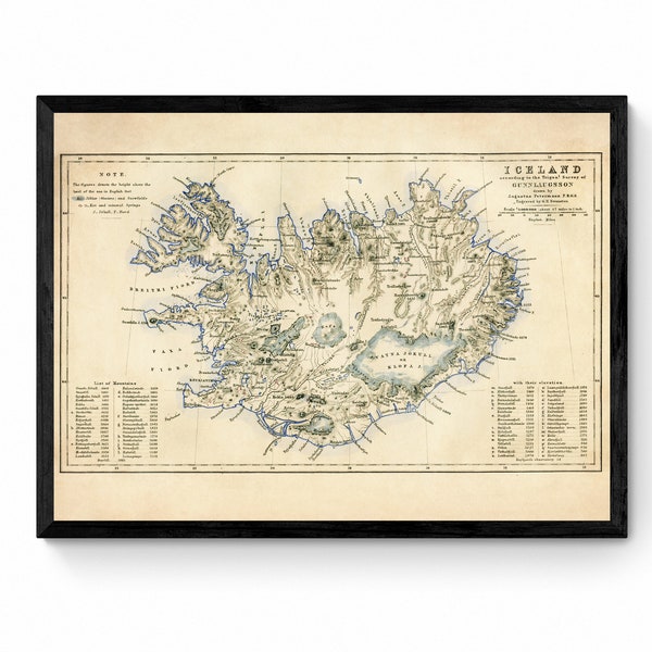 Antique Iceland Map - Etsy