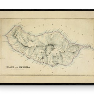 Insel Madeira Karte datiert 1871 - Antike Reproduktion - Portugal - Erhältlich gerahmt
