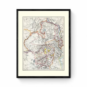 Simbabwe & Sambia Karte datiert 1901 - Antike Reproduktion - Malawi - Mosambik - Afrika - Gerahmt erhältlich