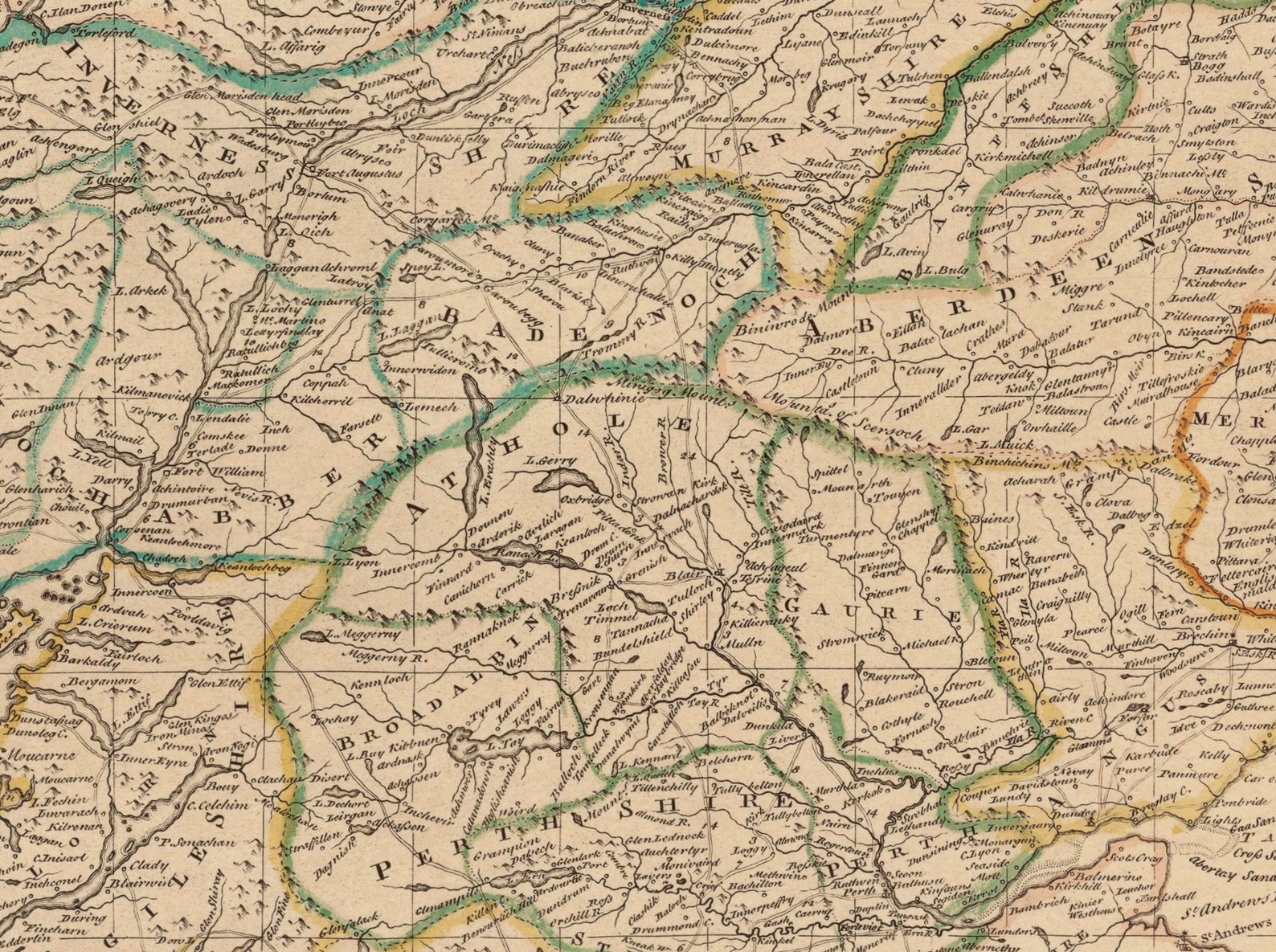 Scotland Map (north Britain) Dated 1745 - Antique Reproduction ...