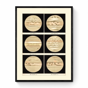 Jupiter Antique Art Reproduction - Fine Art Print - Planet - Astronomy - Celestial Art - Vintage Wall Decor - Available Framed