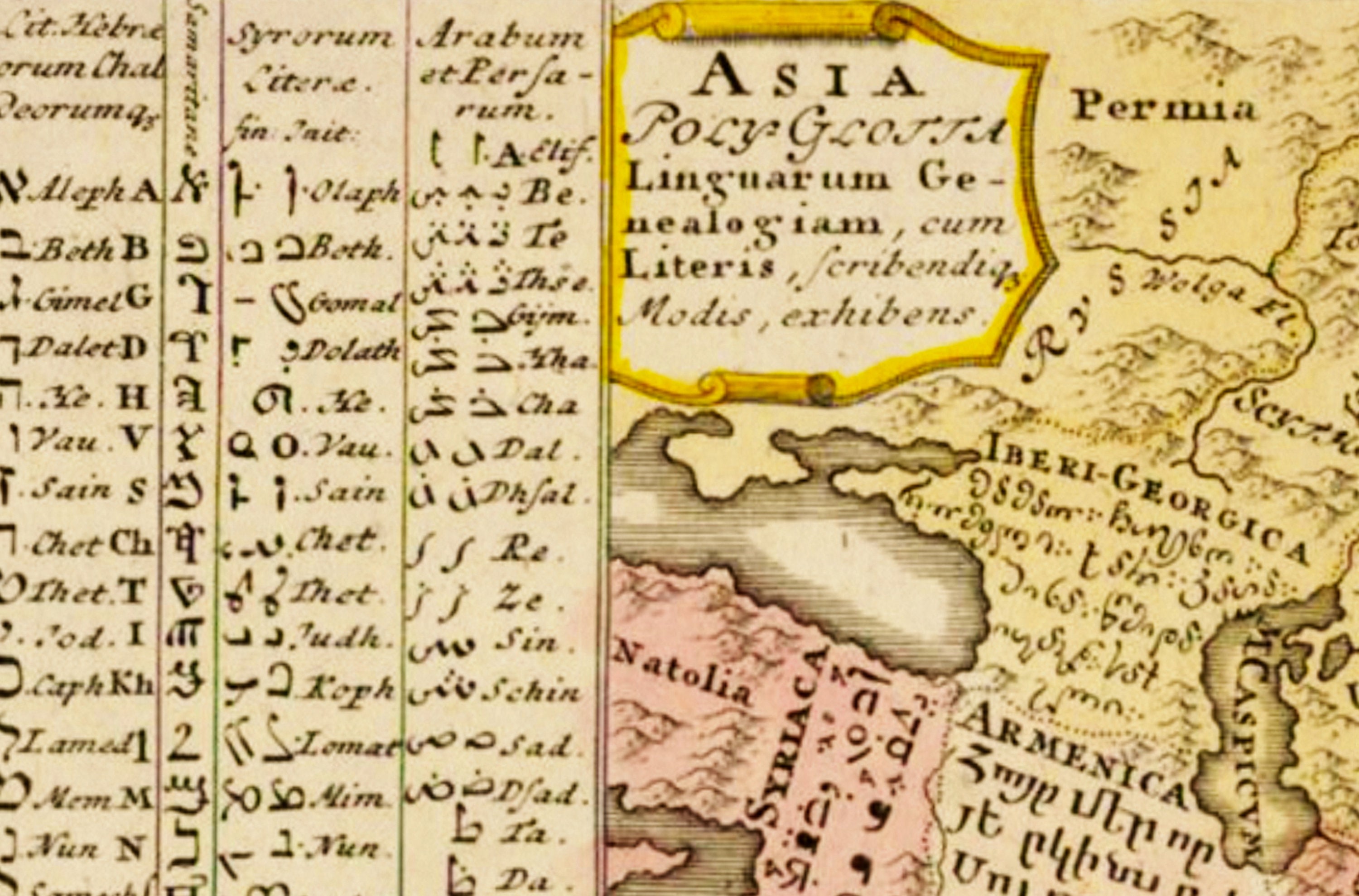 Asia Language Map Dated 1746 - Distribution of Asian Languages ...