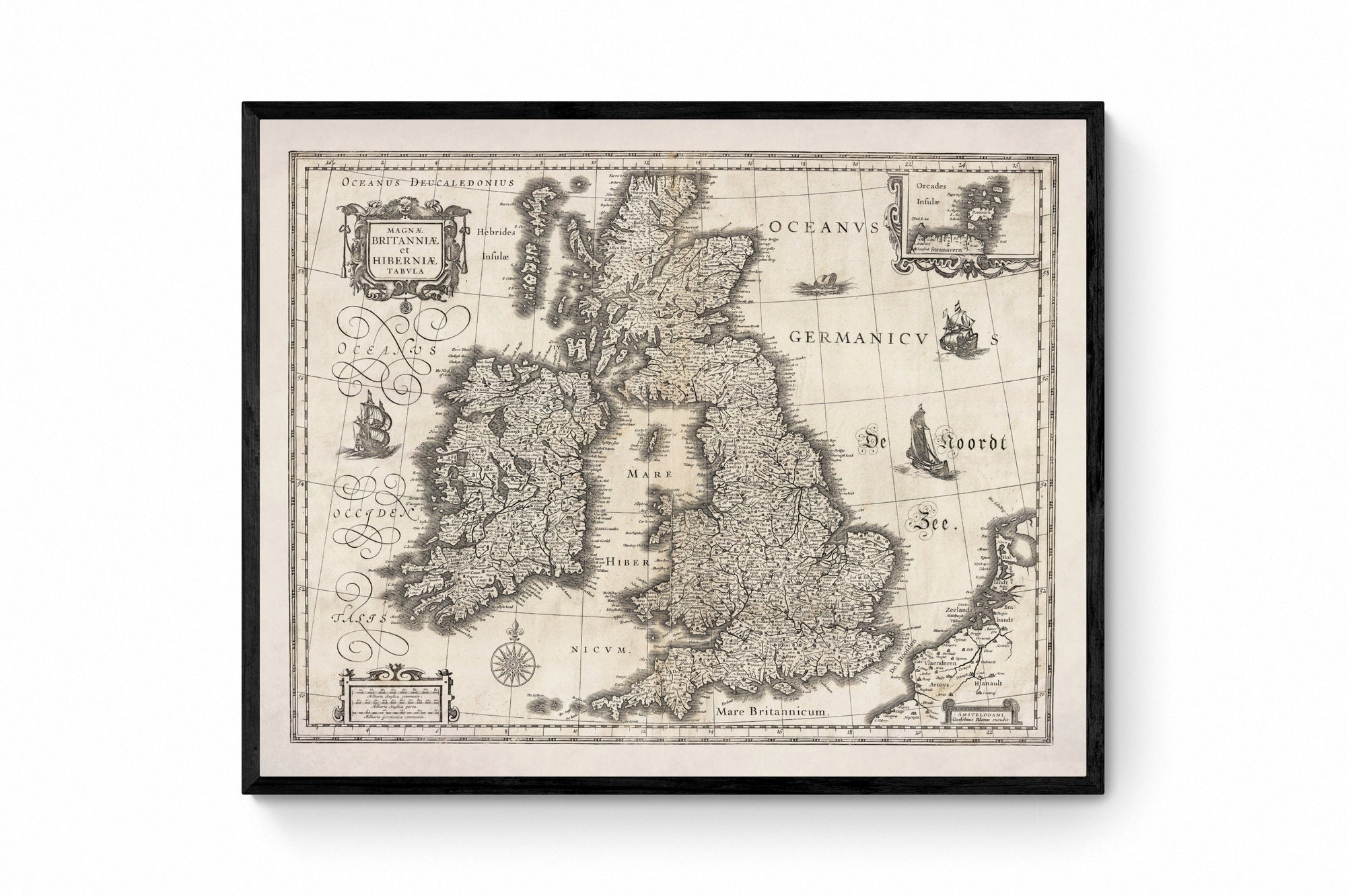 British Isles Map - Magnae Britanniae Et Hiberniae Tabula Dated