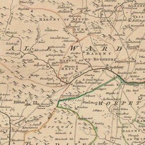 Northumberland Map Dated 1760 Divided Into the Wards - Antique ...
