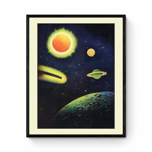 Illustration Planète - Astronomie - Espace - Système Solaire - Reproduction Antique - Disponible Encadrée