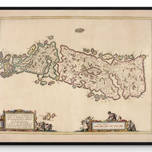 Lewis et Harris daté de 1654 - Ecosse - Reproduction antique - Disponible encadré