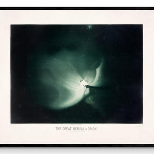 Der große Nebel des Orion Antike Reproduktion - Astronomie - Sternenkarte - Étienne Léopold Trouvelot - datiert c.1881 - verfügbar gerahmt