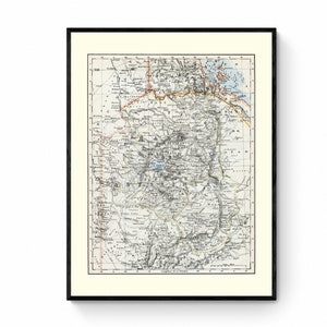 Carte de l'Abyssinie - Reproduction antique - Éthiopie - Érythrée - Empire éthiopien - Royaume d'Abyssinie - Afrique de l'Est - Disponible encadré