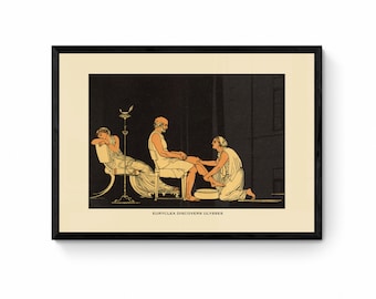 Euryclea discovers Ulysses Print - Antique Reproduction - Ulysses - Greece - Classics - Retro Decor - Available Framed