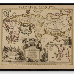 Imperium Japonicum - Japanische Empire Karte 18. Jahrhundert - Antike Reproduktion - Japan - Verfügbar mit Rahmen
