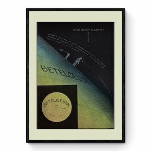 Betelgeuse Print - Antique Reproduction - Astronomy - Star Illustration - Available Framed