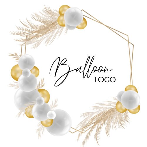 Boho Balloon Business Logo Balloon Garland Business Logo Etsy