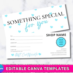 Editable Spa Gift Certificate Template: Printable Voucher (Canva)