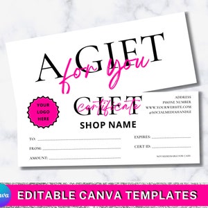 Spa Gift Certificate Template: Printable Voucher (Canva Editable)