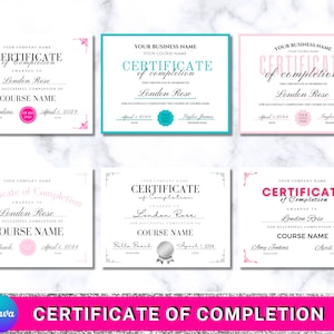 Certificate Of Completion Template, Class Completion, Award, Achievement, Recognition, Training Certificate Completion, Certificate Bundle