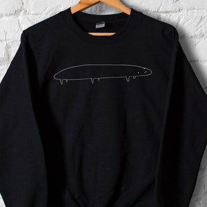 Long Boi / Unique Black and White Sweatshirt / Comfy Cozy / Minimalist Pullover / Cute Gift / Trendy Top / Streetwear Sweater / men crewneck