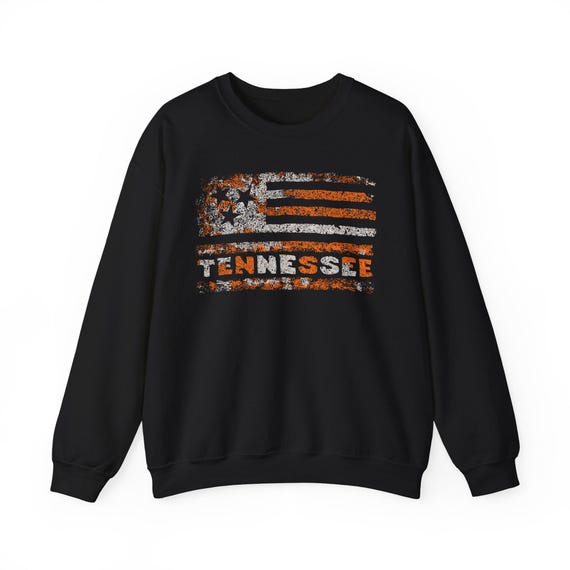 Tennessee Flag Tristar Orange White College Sweatshirt, Volunteer
