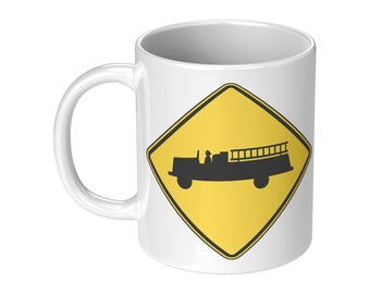 Kubek na kawę z napisem „Straż Pożarna”, prezent dla strażaka, prezent dla niego