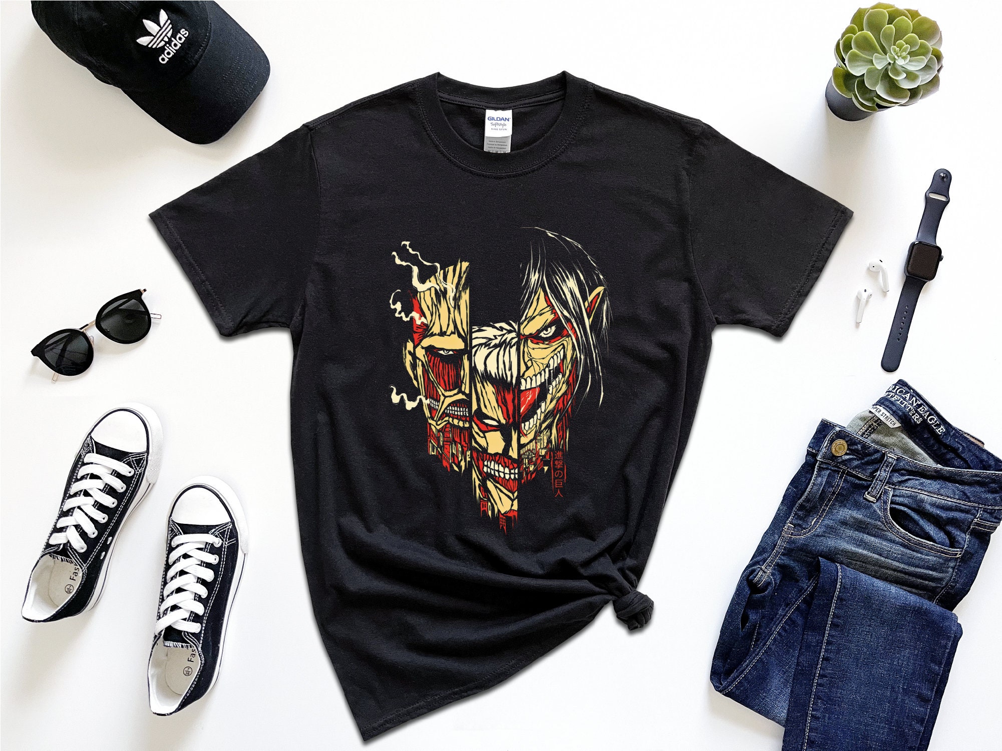 Discover Attack On Titan Vintage Asthetic T-Shirt