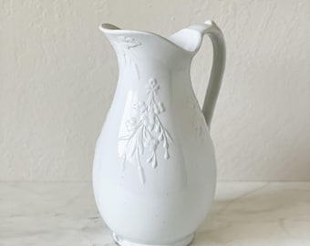 Large Floral Ironstone Pitcher