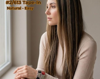 Highlight Brown Blonde Remy Human Hair Tape-In Extensions - 50g Pack