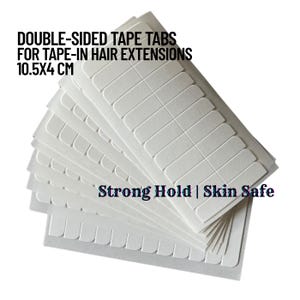 Tape-In Hair Extension Replacement Tabs – 12 Tabs/Sheet | 24–600 Tabs | Strong Hold Double-Sided Adhesive | Skin-Safe