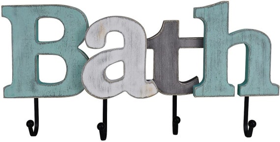 bath sign with hooks