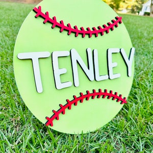 Softball Name Sign| Custom Softball Sign| Softball Sign| Wood Sign ...
